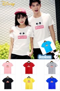 8COLORS T-shirt disney　ディズニー ペアルック カップル Tシャツ トップス Ｔシャツ ミッキー半袖 夏 夫婦 お揃い 旅行 プレゼント Mic