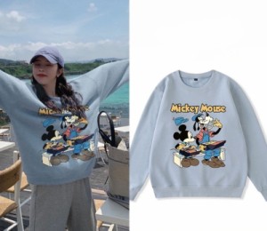 8colors ミッキー パーカー Disney ペアルック カップル  トレーナー スウェット ディズニー 厚手 薄手 男女兼用 お揃い トップス裏起毛/