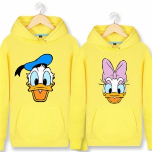 Duck パーカー Disney ペアルック カップル トレーナー スウェット ディズニー ドナルドダック パーカー フード付き 厚手 薄手 男女兼用 