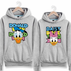 Duck パーカー Disney ペアルック カップル トレーナー スウェット ディズニー ドナルドダック パーカー フード付き 厚手 薄手 男女兼用 