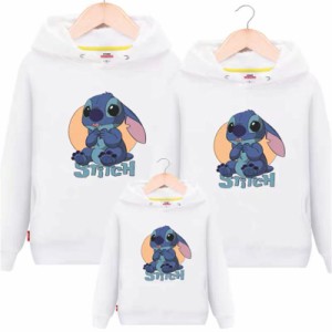 stitch パーカートレーナー Disney 親子ペア 家族 ディズニー ステッチ 厚手 裏起毛 スウェット トップス フード付き 親子服 カジュアル