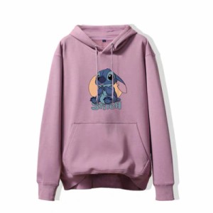 9colors stitch パーカー Disney ペアルック カップル フード付き ステッチ トレーナー スウェット ディズニー  厚手 薄手 男女兼用 お揃