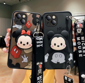  iPhone13pro max iphoneケース カップルケース ディズニー アイホンケース スマホケース Mickeyカバー 可愛い ストライプ/ステント付き