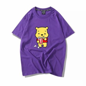 クマのプーさん Tシャツ ペアルック tシャツ 半袖 ペア レディース Tシャツ ペアルック カップル メンズ 可愛い 恋人 お揃い T-shirt 大