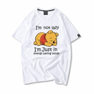 クマのプーさん Tシャツ ペアルック tシャツ 半袖 ペア レディース Tシャツ ペアルック カップル メンズ 可愛い 恋人 お揃い T-shirt hip