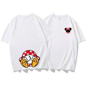 Mickey Tシャツ ディズニーｔシャツ Disney ペアルック カップル ミッキー 半袖 ｔシャツ トップス カジュアル 恋人 お揃い T-shirt 人気