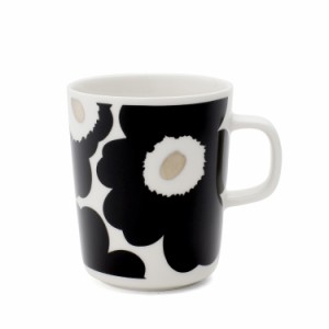 マリメッコ ウニッコ マグカップ 250ml ブラック/シルバー marimekko Unikko 北欧 マグ ギフト 結婚祝い プレゼント 贈り物