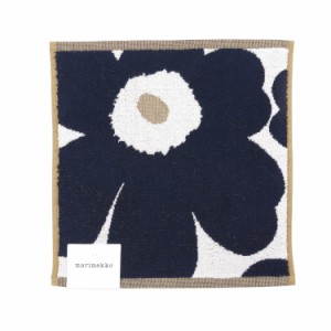 マリメッコ ウニッコ ミニタオル 30×30cm ダークブルー/ゴールド marimekko Unikko [ネコポス対応可(2枚まで)] ギフト 結婚祝い プレゼ