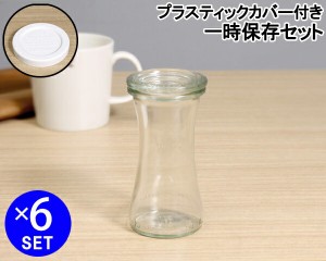 ウェック 一時保存セット デリカテッセン ガラスキャニスター 100ml 直径XSサイズ WE757 6個 ＆ プラスティックカバー WE026 直径XSサイ