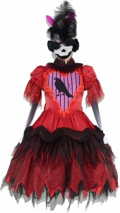 東京ディズニーランド（TDL） スプーキー“Boo!”パレード2018 女性ダンサー ゴスロリ 赤 コスプレ衣装