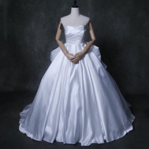 高品質！ウエディングドレス 取り外し ふっくら柔らかなバックリボン プリンセスライン 結婚式
