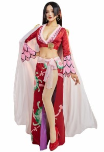 ワンピース ボアハンコック 女帝 蛇姫 チャイナドレス マント  ピアス付き　コスプレ衣装