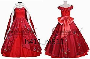 在庫処分　コスプレ衣装 ディズニー アバローのプリンセス エレナ 風 エレナ姫 タイプ ドレス Elena of Avalor Costume Red Deluxe　女S