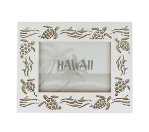  ハワイアン雑貨 ハワイアン インテリア ケアフォトフレーム 写真立 (ホヌ) Lサイズ ハワイ お土産 フォトフレーム