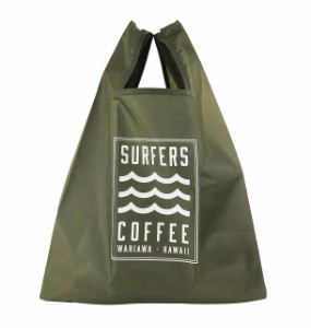 ハワイアン雑貨 エコバッグ SURFERS COFFEE トートバッグ サーファーズコーヒー (カーキ) ハワイ お土産 ハワイアン バッグ