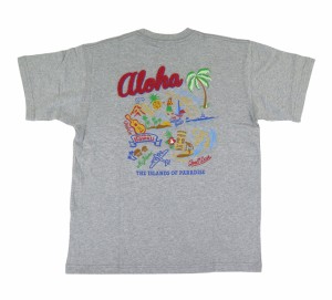 半袖  Tシャツ メンズ フララニ Hulalani Hawaii 刺しゅう 新作 ハワイ ハワイアン サーフブランド (メンズ/グレー) ハワイアン雑貨 242H