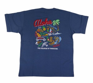 半袖  Tシャツ メンズ フララニ Hulalani Hawaii 刺しゅう 新作 ハワイ ハワイアン サーフブランド (メンズ/F.ネイビー) ハワイアン雑貨 