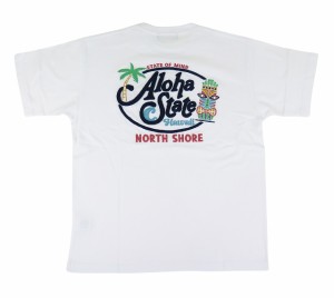 半袖  Tシャツ メンズ フララニ Hulalani Hawaii 刺しゅう 新作 ハワイ ハワイアン サーフブランド (メンズ/ホワイト) ハワイアン雑貨 24