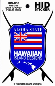 ハワイアン ステッカー デカール シール HID (ALOHA STATE ハワイ州 エンブレム) メール便対応可 ハワイアン雑貨 ハワイ雑貨 ハワイ お土