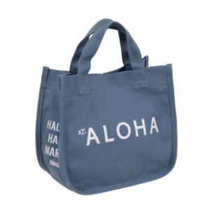 ハワイアン雑貨 トートバッグ ハワイアン 雑貨 ハレイワ HALEIWA アロハプリント ミニトートバッグ(ブルー/キャンバス) HLBG-1803 ハワイ