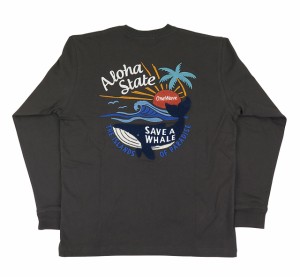 長袖 Tシャツ メンズ Hulalani Hawaii フララニ 刺しゅう ハワイアン (メンズ/チャコールグレー) 234HU1LT075 サーフブランド 送料無料 
