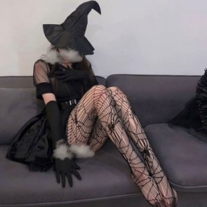 ストッキング 網タイツ 蜘蛛の巣 どくろ スカル 十字架 クロス ハロウィン 衣装 イベント セクシーストッキング オールシーズン 2足 送料