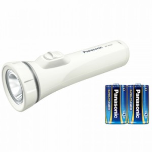 あすつく Panasonic 乾電池エボルタNEO付き LED懐中電灯 BF-BG41K-W  ホワイト パナソニック　即納・送料無料