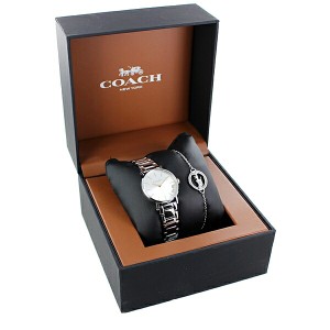 COACH コーチ 腕時計 ＆ アクセサリー付 レディース 時計 20代 30代 女性 レディース ギフトセット シンプル かわいい シルバー ブレスレ