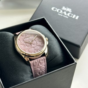 コーチ 腕時計 レディース 可愛い腕時計 文字盤 大きい グレイソン 革ベルト パープル シンプル 大人 女性 ブランド 時計 通勤 通学 女友