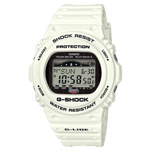 国内正規品 カシオ 時計 腕時計 Gショック G-SHOCK ジーショック G-LIDE ジーライド 電波ソーラー デジタル 多機能 20気圧防水 白 ホワイ
