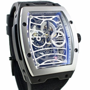 1本限り 自動巻き 腕時計 インガーソル インガソール 時計 スケルトン 黒 レザー腕時計 オートマチック 電池交換不要 自動巻き時計 メン