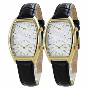 サルバトーレマーラ ペアウォッチ ペア腕時計 シンプル ブラック 革ベルト 腕時計 同じサイズ お揃い 2つの時間表示 海外 両親 夫婦 ペア
