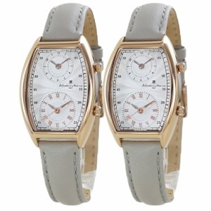 サルバトーレマーラ ペアウォッチ ペア腕時計 シンプル グレー 革ベルト 腕時計 同じサイズ お揃い 2つの時間表示 海外 両親 夫婦 ペア 