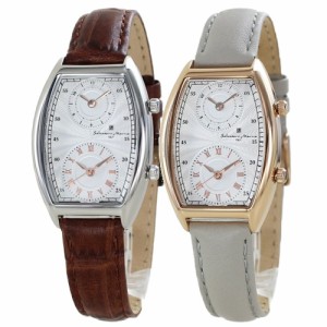 サルバトーレマーラ ペアウォッチ ペア腕時計 シンプル ブラウン グレー 革ベルト 腕時計 同じサイズ お揃い 2つの時間表示 海外 両親 夫