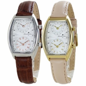 サルバトーレマーラ ペアウォッチ ペア腕時計 シンプル ブラウン ベージュ 革ベルト 腕時計 同じサイズ お揃い 2つの時間表示 海外 両親 