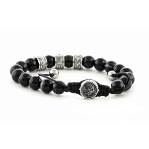 Diesel ディーゼル メンズ アクセサリー BRACELET ブレスレット ブラック かっこいい 数珠タイプ 男性用 彼氏 DX1101040 ビジネス 男性 