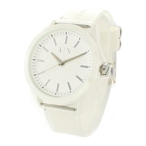 アルマーニ エクスチェンジ 腕時計 メンズ レディース ユニセックス 白 ホワイト＆クリア 透明ベルト とけい AX2630時計 誕生日 お祝い 