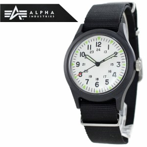 ミリタリー 腕時計 メンズ レディース アルファインダストリーズ シンプル アナログ ブラック アルファ ミリタリーウォッチ ナイロンベル