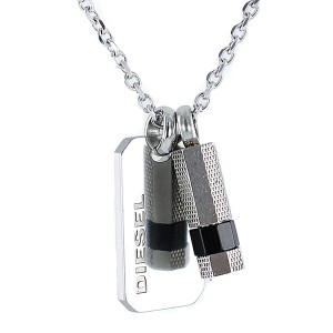 Diesel ディーゼル ユニセックス メンズ レディース プレート シルバー ネックレス アクセサリー アクセ DX1156040 合格 入学 卒業 社会