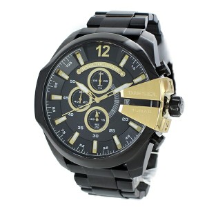 ディーゼル 時計 メンズ 腕時計 ブラック メタル デイカレンダー クロノグラフ メガチーフ DZ4338 ビジネス 男性 誕生日 お祝い ギフト 