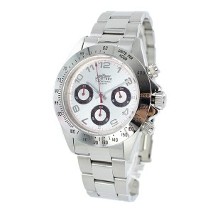彼氏へ モントレスコレクション 腕時計 メンズ 高スペックモデル！ クロノグラフ シルバー ステンレス 10気圧防水 MS-68199A-SV ビジネス