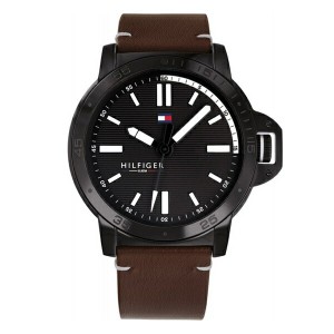 トミーヒルフィガー Tommy 腕時計 メンズ ブラック ブラウン 茶色 レザー 革ベルト 男性用 時計 1791589 ビジネス 男性 時計 誕生日 お祝