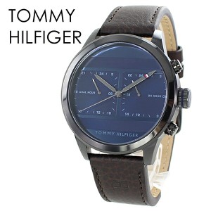 プレゼント 男性 トミーヒルフィガー 腕時計 メンズ 文字盤 青 ブルー おしゃれ デュアルタイム機能 海外旅行 通勤 通学 仕事 ビジネス 