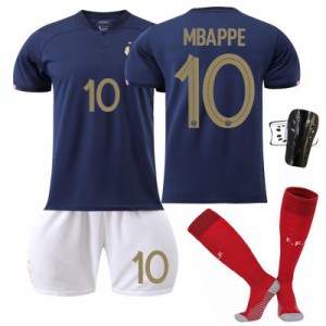 サッカー ユニフォーム22-23フランス ホーム  子供大人用 練習着通気性速乾性 レプリカプレゼント サッカーTシャツ+短パン+靴下と防具を
