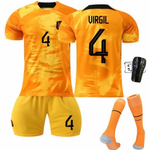 サッカー ユニフォーム オランダ男子サッカー代表チーム ホーム 大人用と子供用練習着 ジュニア サッカーTシャツ+短パン+靴下と防具を持