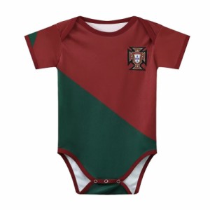 新生児ロンパース 子供服 23-24 ポルトガル代表チームのホーム  通気性がよい タイツ tシャツ 半袖 コスチューム 柔らかい 可愛い 出産祝