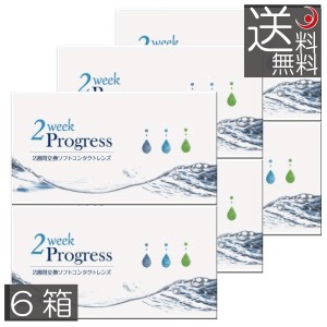 コンタクト 2ウィークプログレス(6枚入)　×6箱　2week progress クリアコンタクト 2週間交換 ツーウィーク　安い