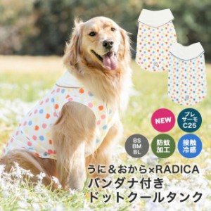 バンダナ 付き ドット クール タンク 大型犬 BS BM BL BLL / うに おから コラボ  RADICA ラディカ 交換OK/返品不可 メール便不可 犬 接