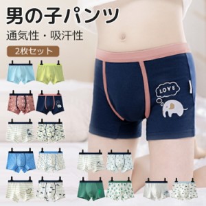 [クーポンで20%OFF] 【2枚セット】 ボクサーパンツ キッズ パンツ 下着 男の子 男児 子供 ボックス 肌着 インナー 綿 コットン 前閉じ お