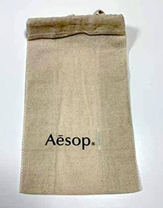 【Aesop  イソップ  】Aesop イソップ コットンバッグ 巾着袋　(小サイズ ロゴ入り)